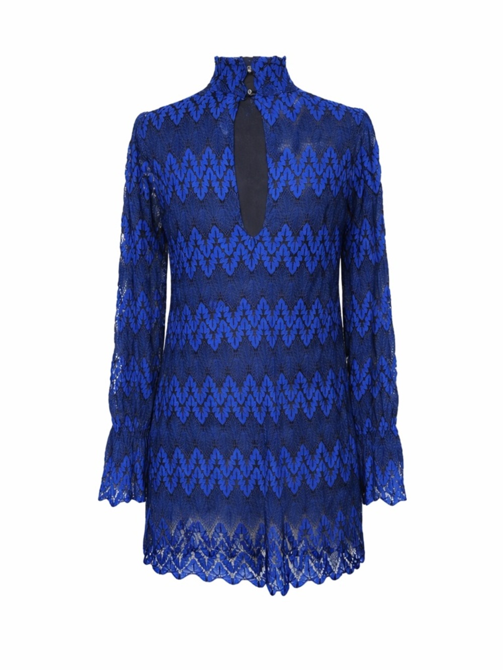 Free People Blue Black‎ Lace Mini Dress Whimsigoth Gothic Coquette XS